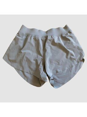 Womens Athletic Shorts-Lined With Elastic Waistband-Light Gray-M-GUC